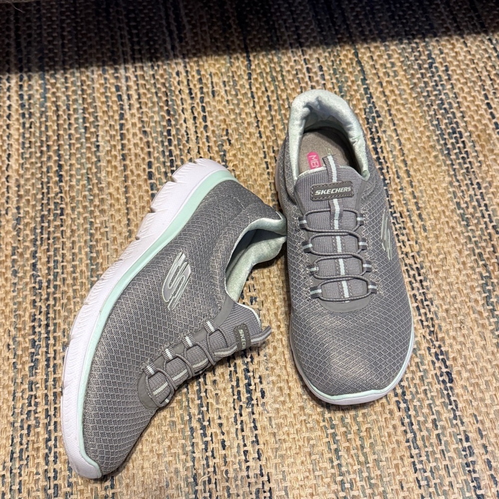 Skechers Memory Foam Charcoal Slip-On Shoes - Picture 2 of 4